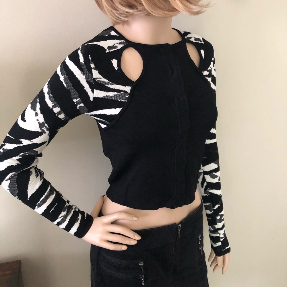 Marciano by Guess Long Sleeve Cut Out Crop Top